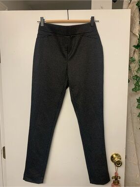 Calvin Klein Black Houndstooth Skinny Ponte Pants